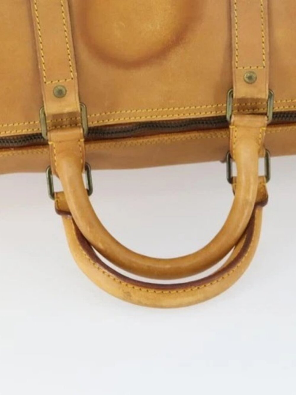 LOUIS VUITTON Nomad Keepall 55 Boston Bag Beige LV Auth 163339 - Picture 6 of 16